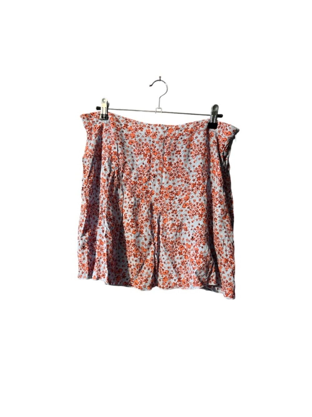 H&M Blue and Orange Floral Lined Mini Skirt